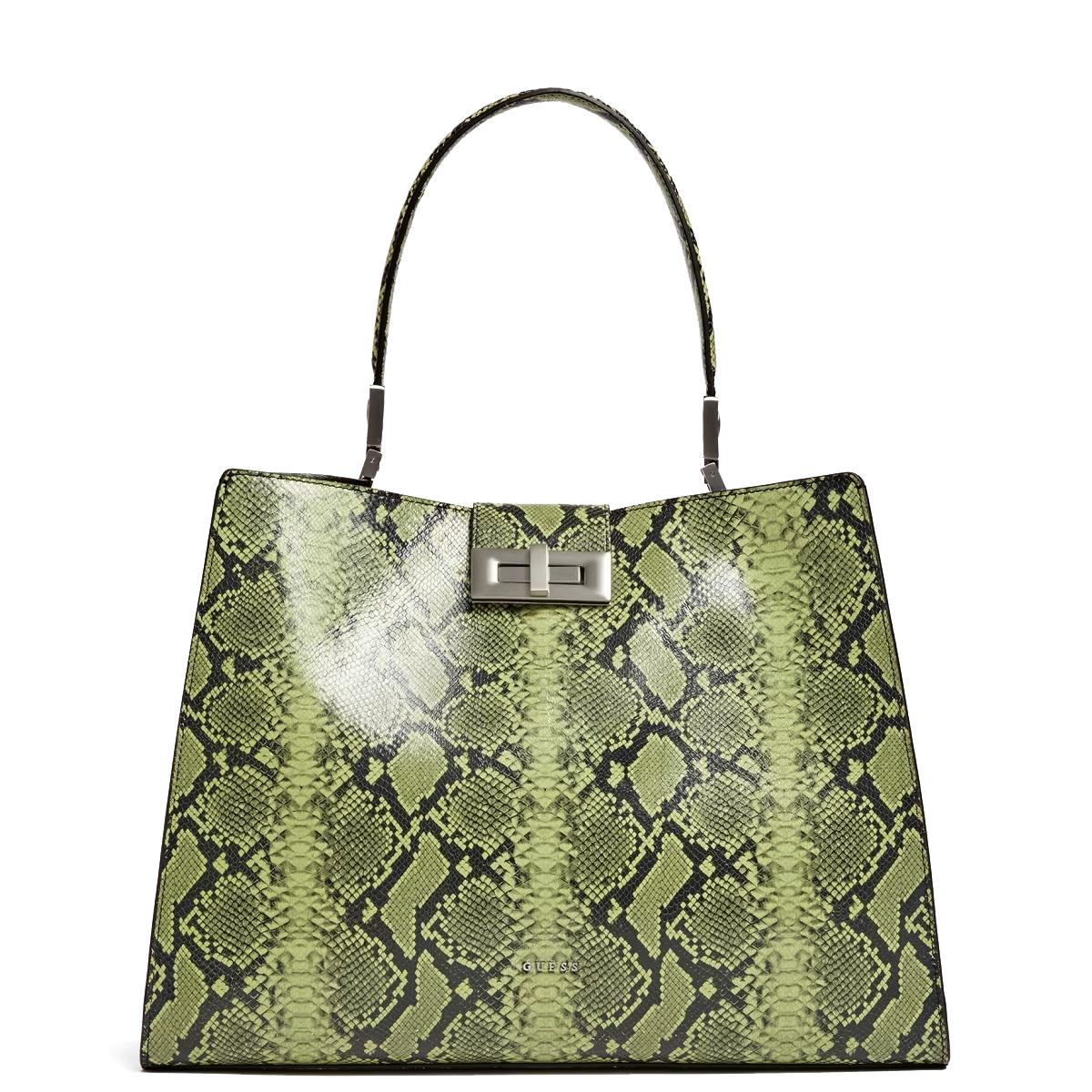 Guess Borsa a mano Monia in pelle pitonata Sage Green - 1