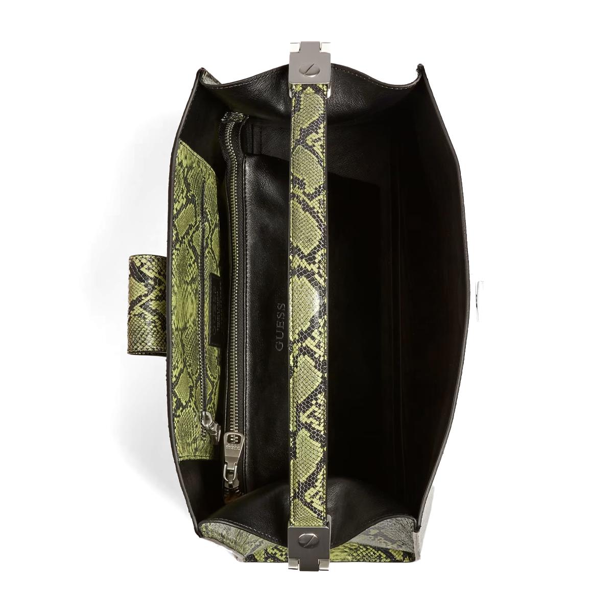 Guess Borsa a mano Monia in pelle pitonata Sage Green - 4