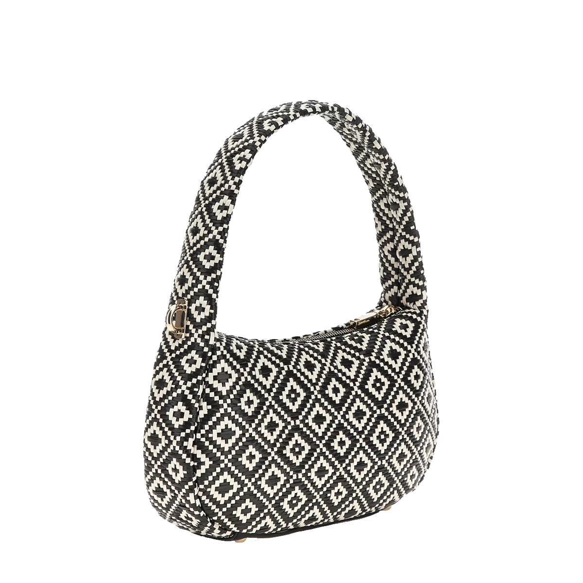 Guess Borsa a spalla Rianee in rafia Black - 2