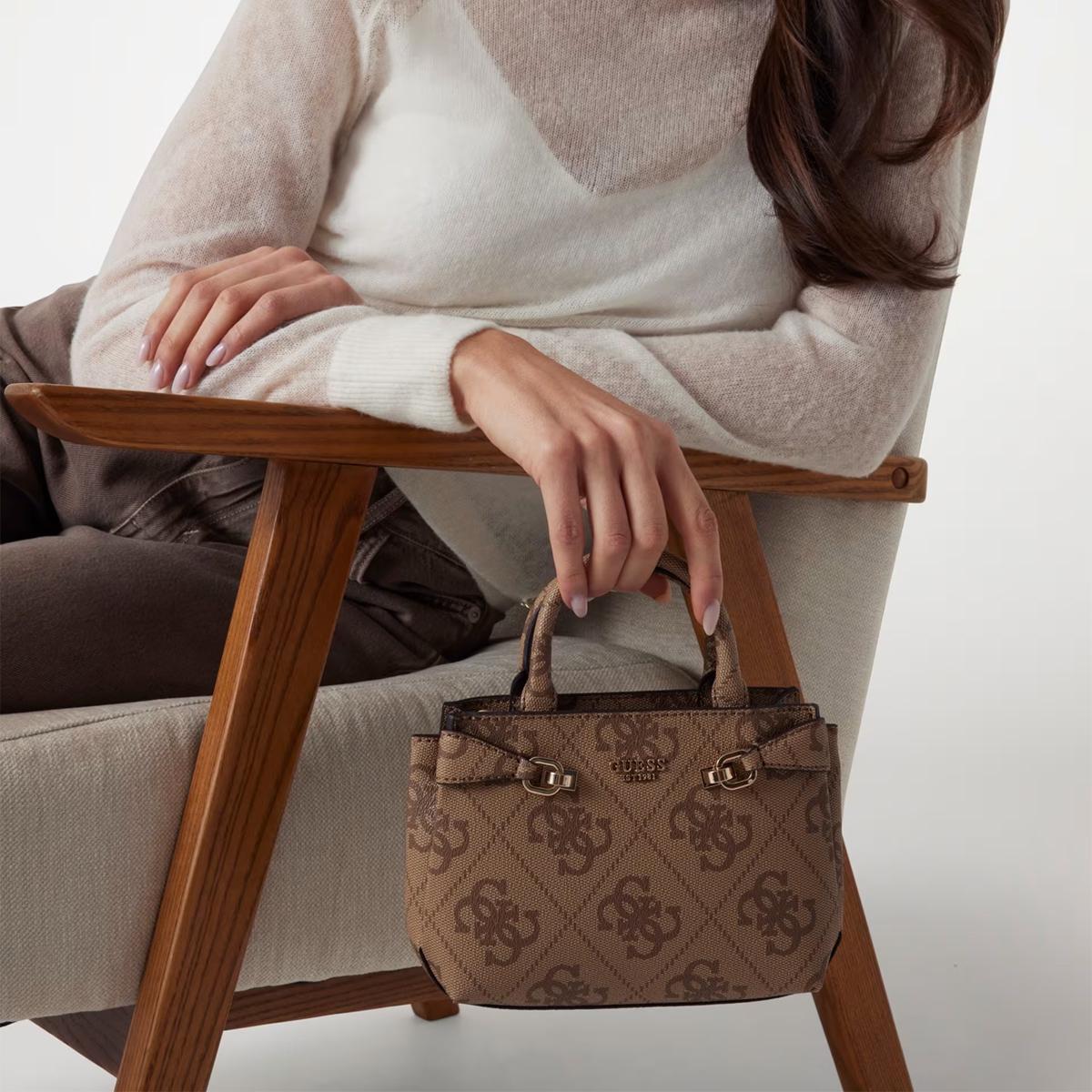 Guess Borsa a mano Mini Lorelei Latte Logo - 2