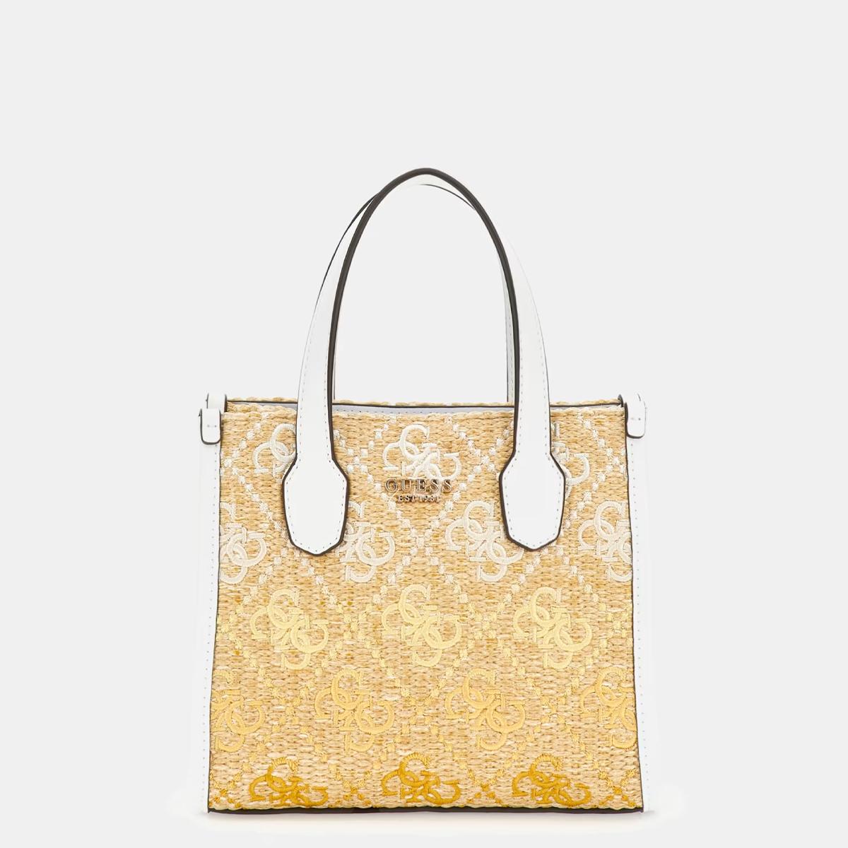 Guess Mini borsa a mano Silvana 4G Cornsilk Logo - 1