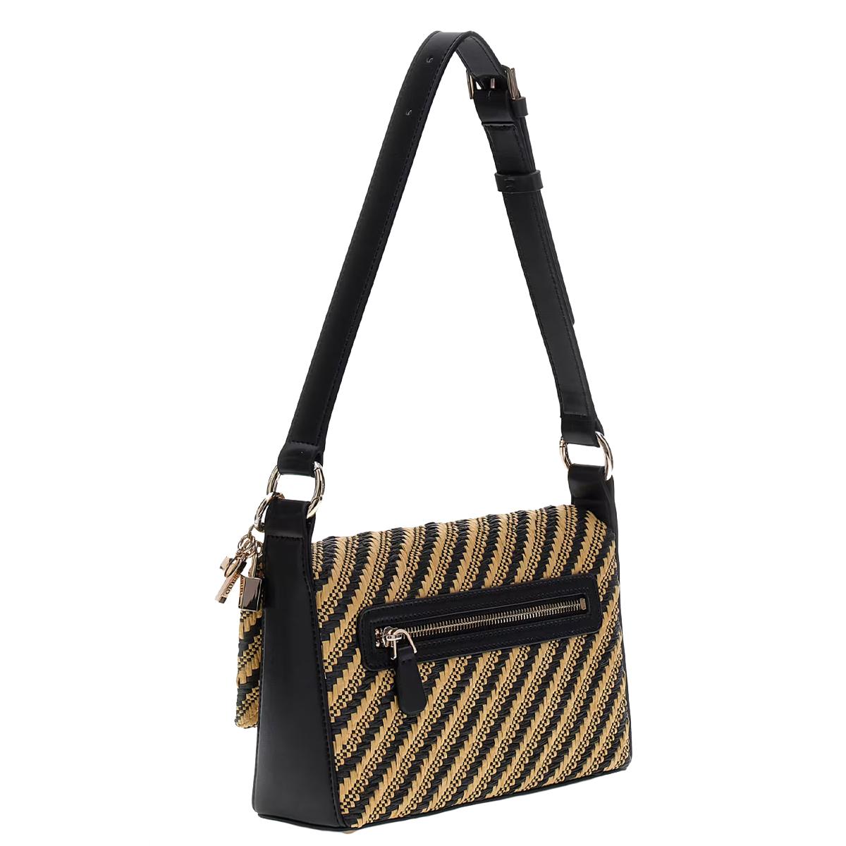 Guess Borsa a spalla Simona Natural Black - 3