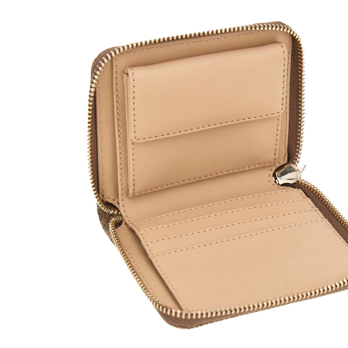 Guess Portafoglio Piccolo Laurel II Zip Around Latte Logo - 4