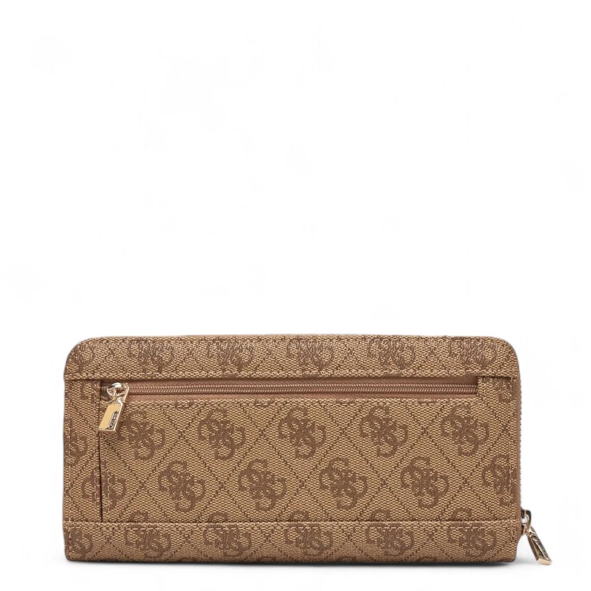 Guess Portafoglio Brenton Zip Around Latte Logo - 2