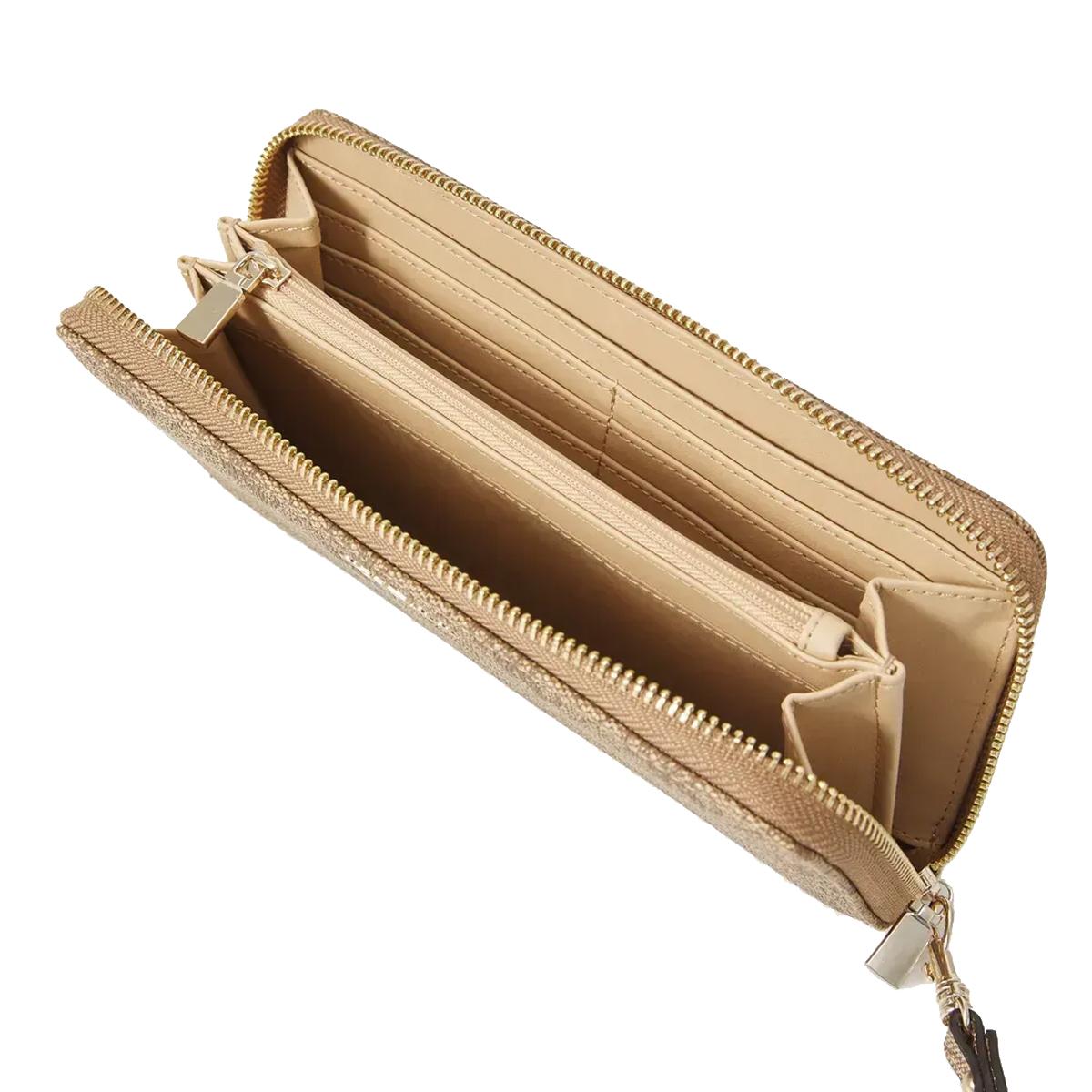 Guess Portafoglio Brenton Zip Around Latte Logo - 3