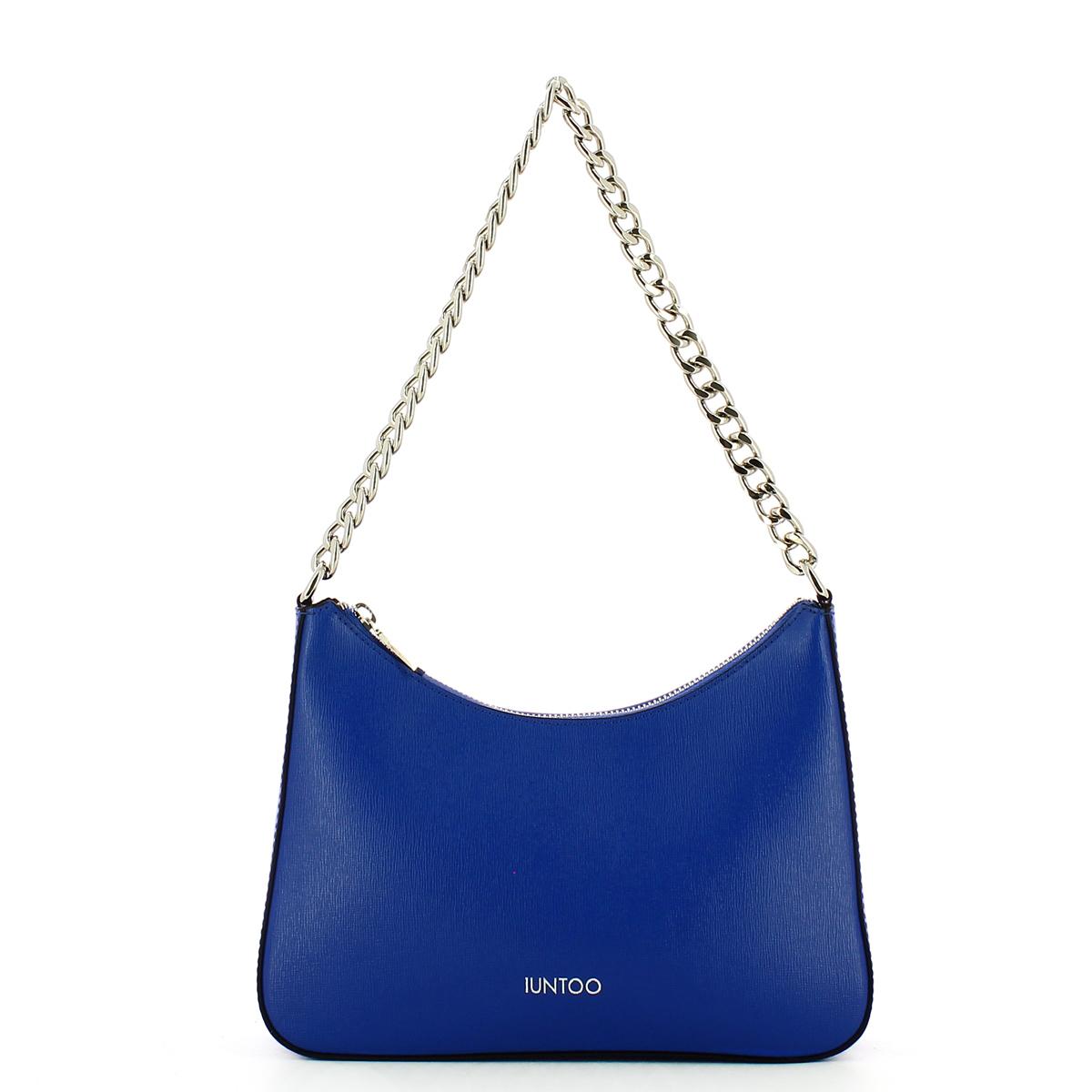 Iuntoo Borsa a spalla Eleganza in pelle Saffiano Bluette - 1