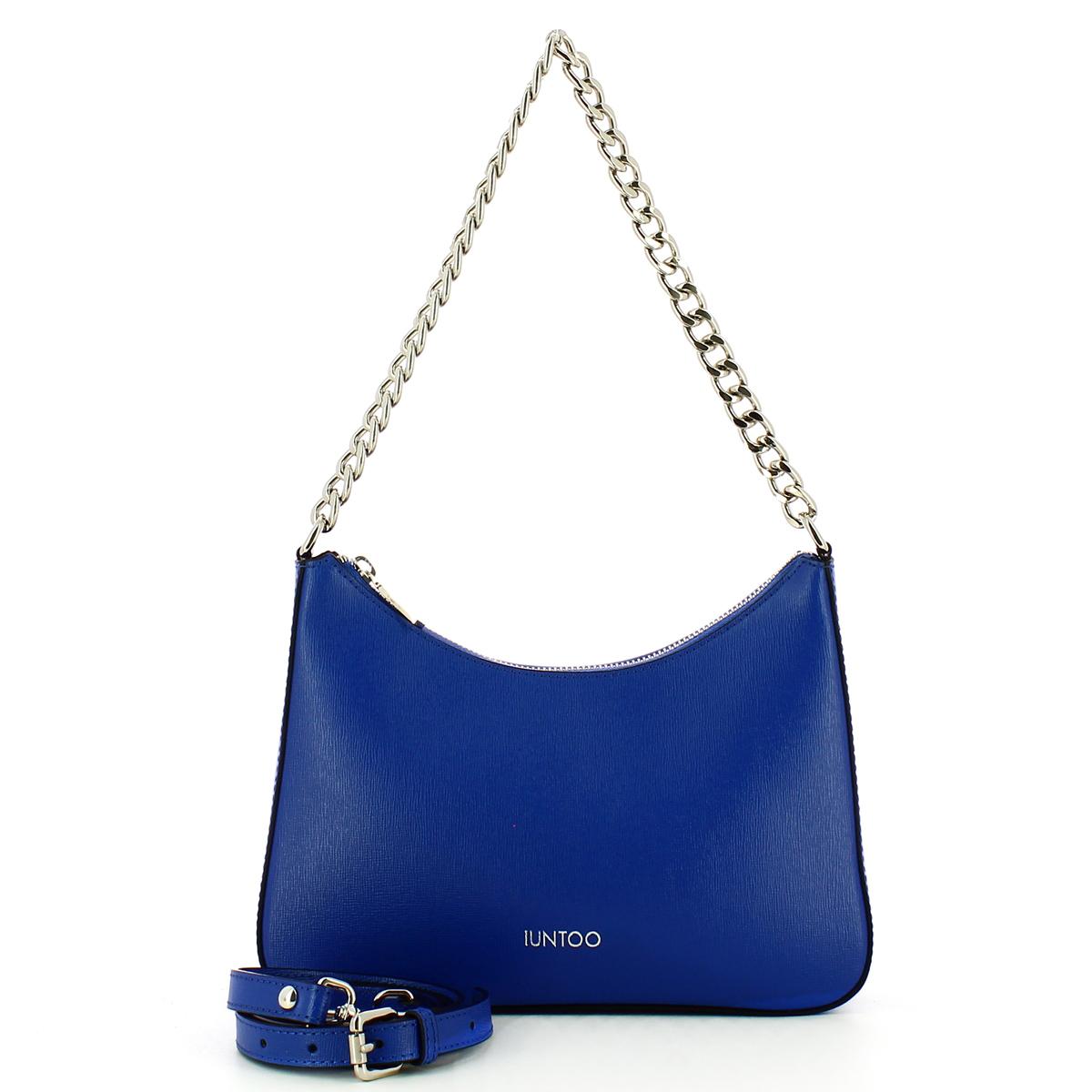Iuntoo Borsa a spalla Eleganza in pelle Saffiano Bluette - 4