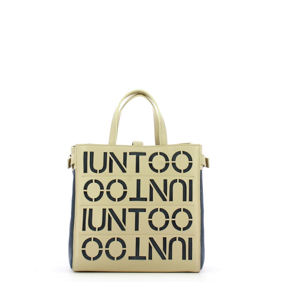 Iuntoo Shopper Piccola Graziosa con logo Beige Jeans - 1