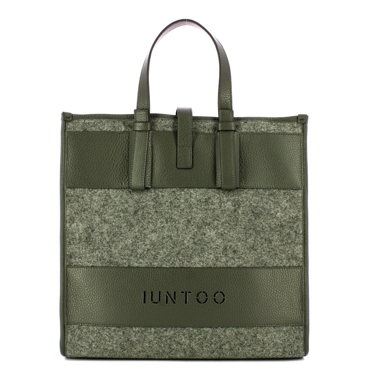 Iuntoo Shopper Grande Caldo Essenziale Grigio Lana Cotta Grigio - 1