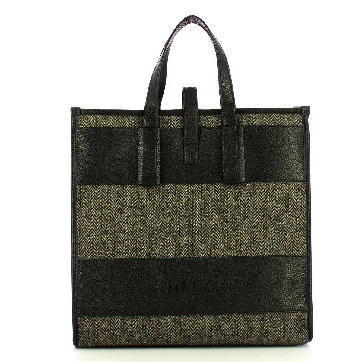 Iuntoo New Tote Grande Nero + Spigato Nero - 1