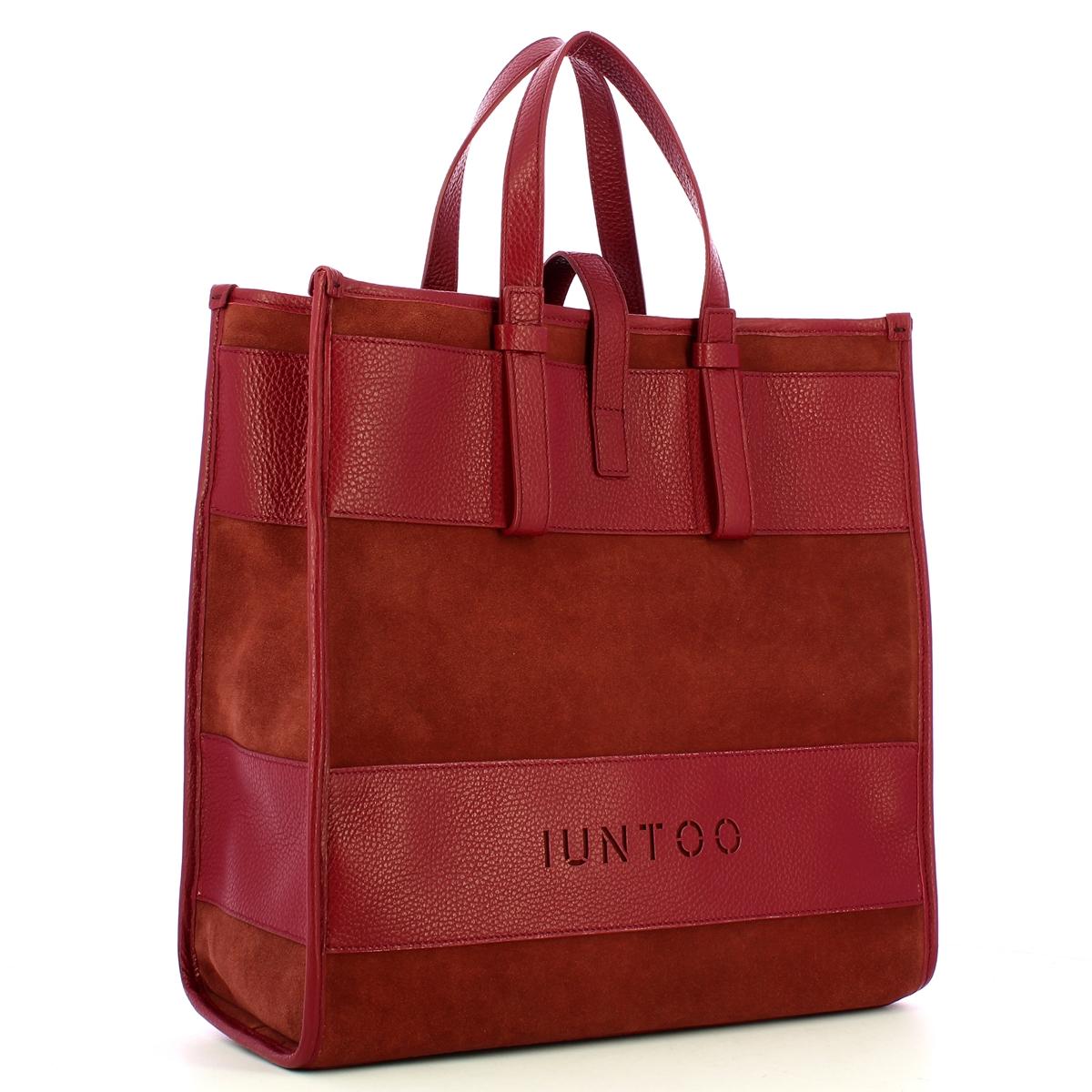 Iuntoo New Tote Grande Bordeaux + Camoscio Bordeaux - 2