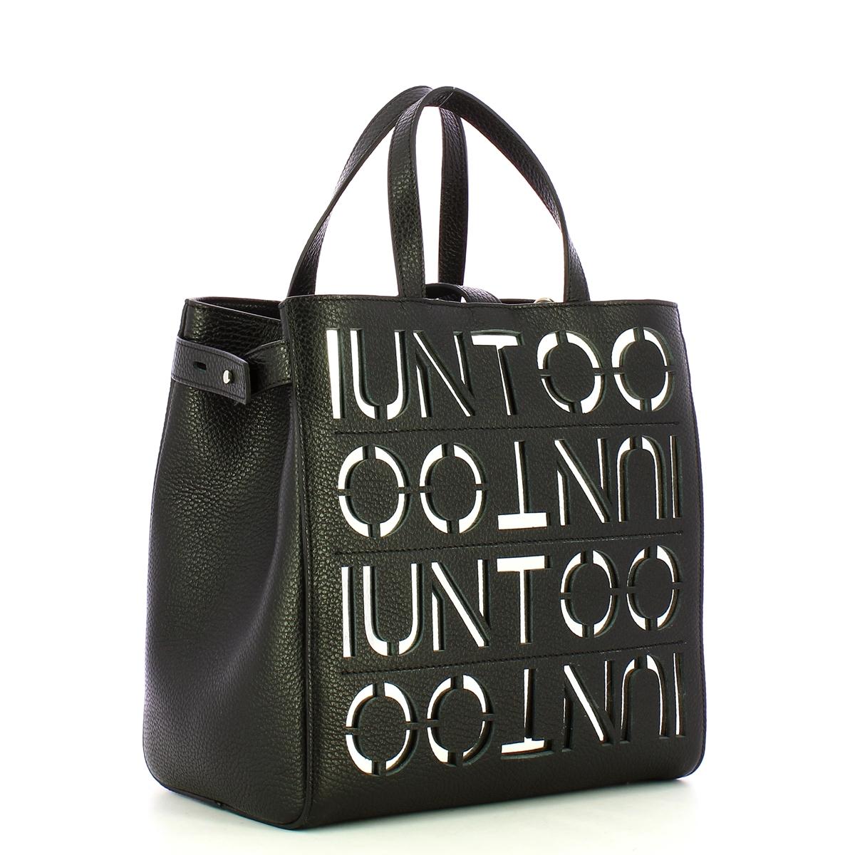 Iuntoo New Tote Piccola Multilogo Specchio Nero Argento - 2