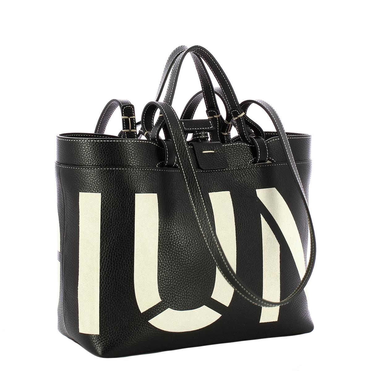 Iuntoo Shopping Sibilla Piccola Logo Nero+Panna - 2