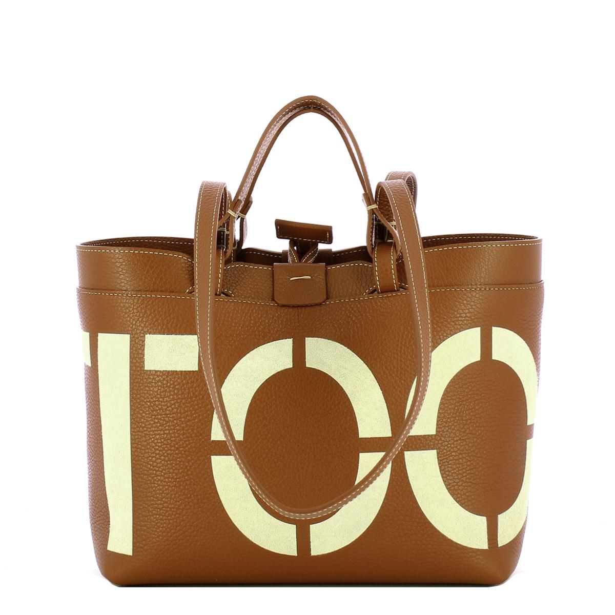 Iuntoo Shopping Sibilla Piccola Logo Cuoio+Panna - 3