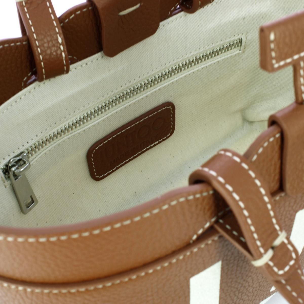 Iuntoo Shopping Sibilla Mini Logo Cuoio+Panna - 5