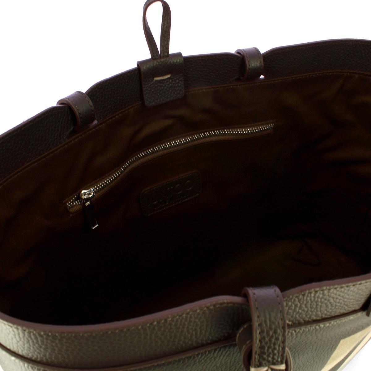 Iuntoo Shopping Sibilla Piccola Intarsio Cioccolato Taupe - 4