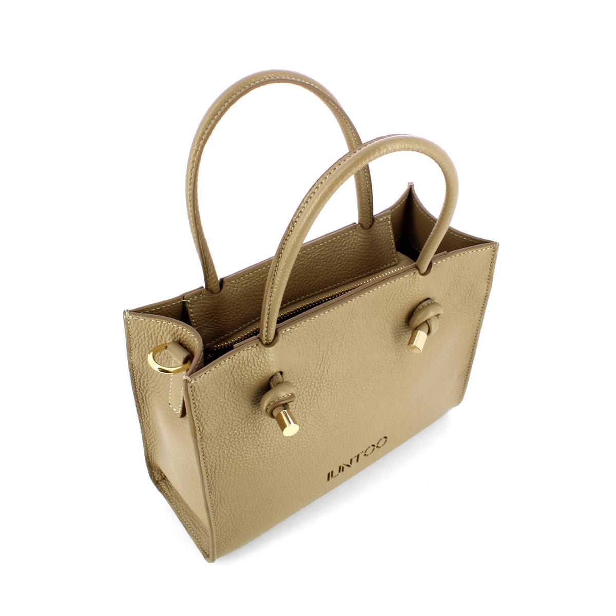 Iuntoo Borsa a mano Piccola Nodo Armonia Grigio Fossile - 5