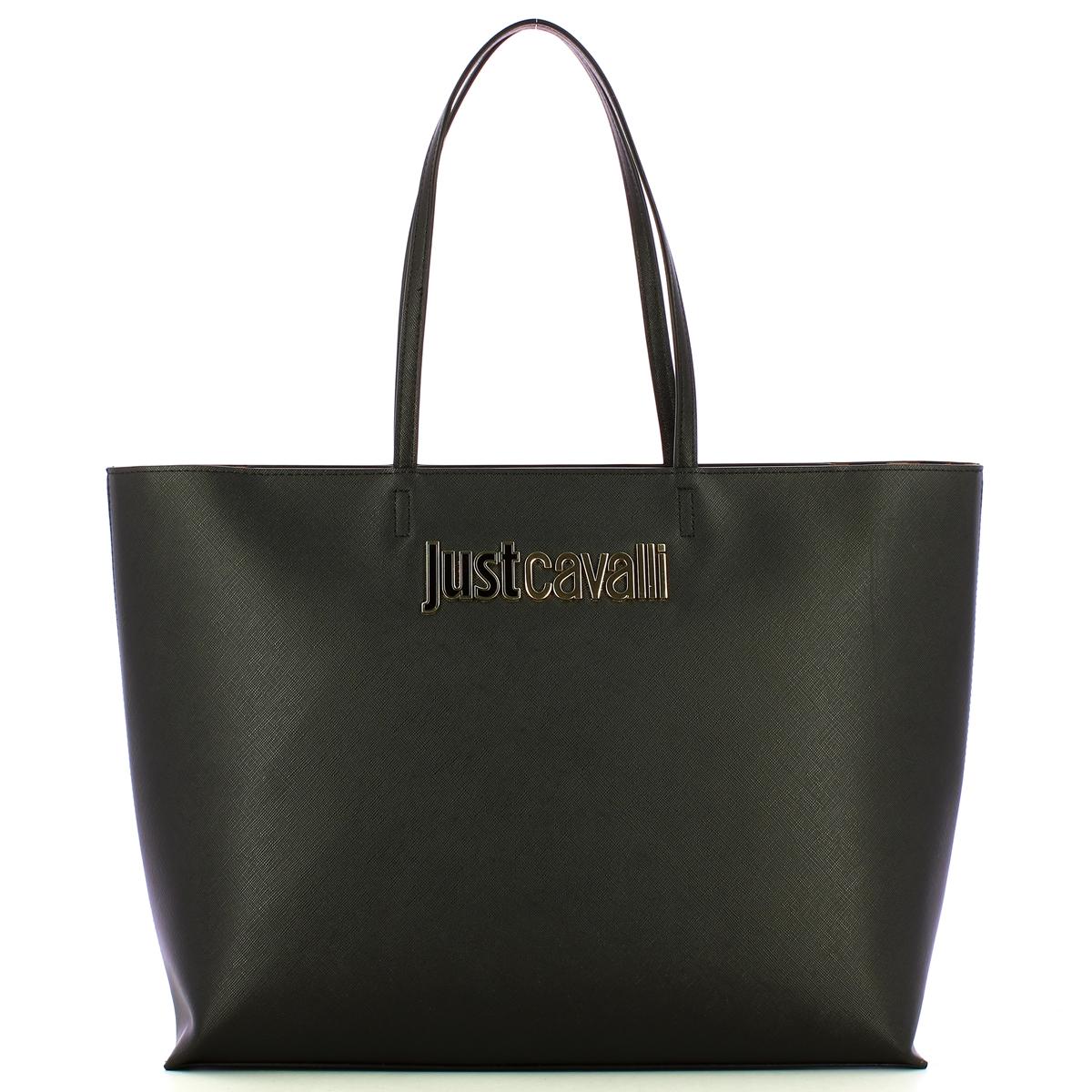 Just Cavalli Shopping Bag Metal Lettering Black - 1