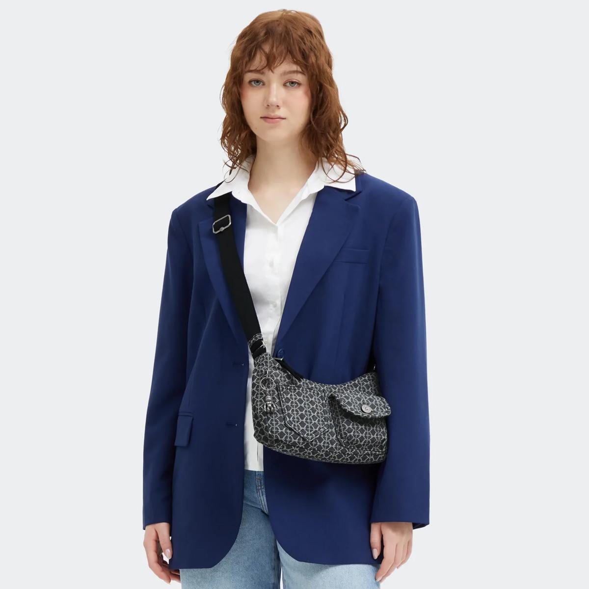 Kipling Tracolla Kenda Grey Denim Jacquard - 6