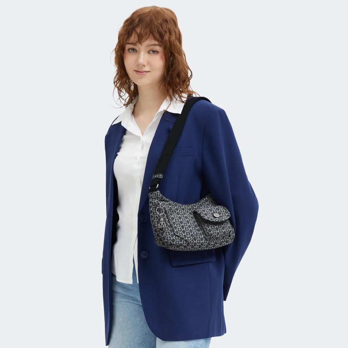 Kipling Tracolla Kenda Grey Denim Jacquard - 7