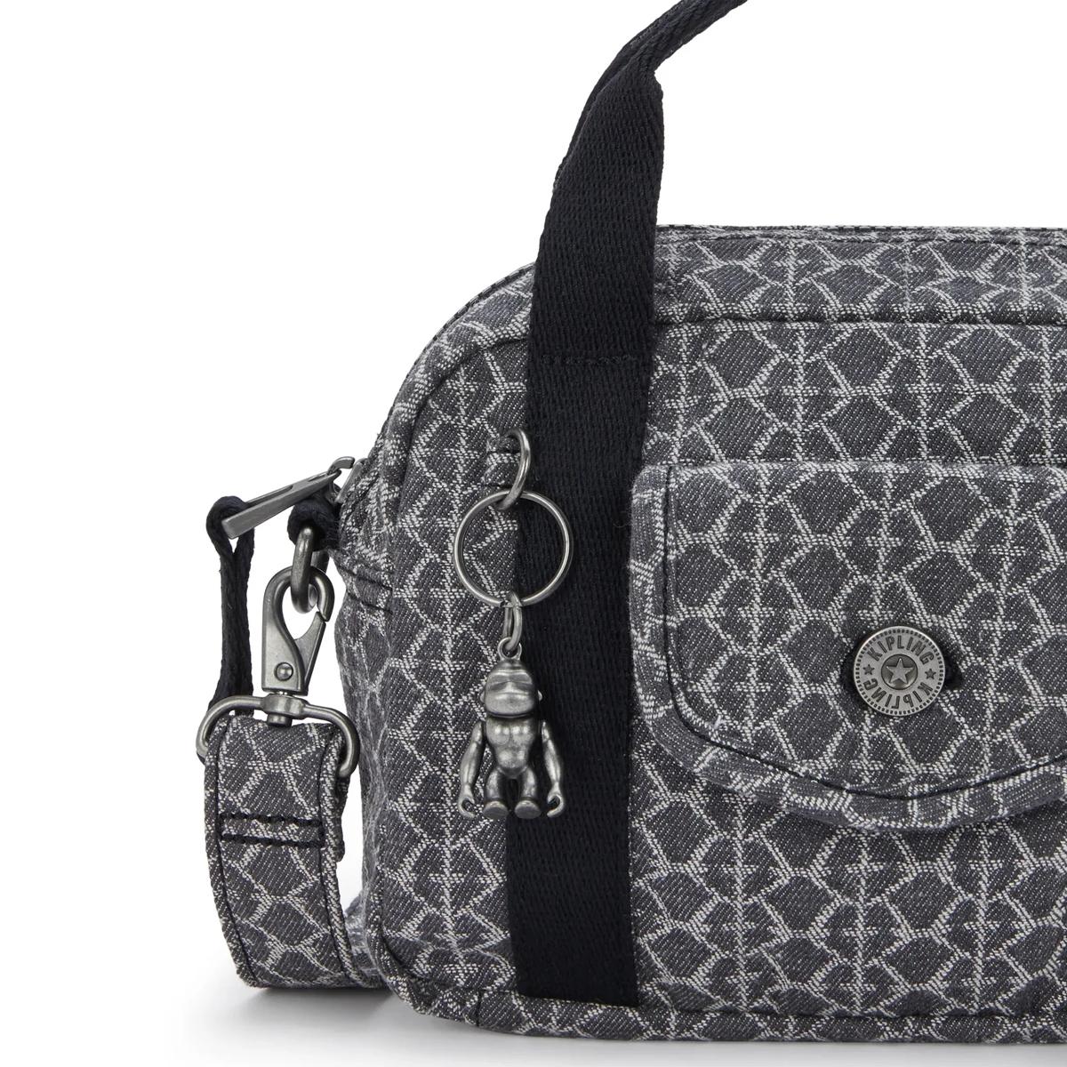 Kipling Borsa a mano Kazia Grey Denim Jaquard - 4