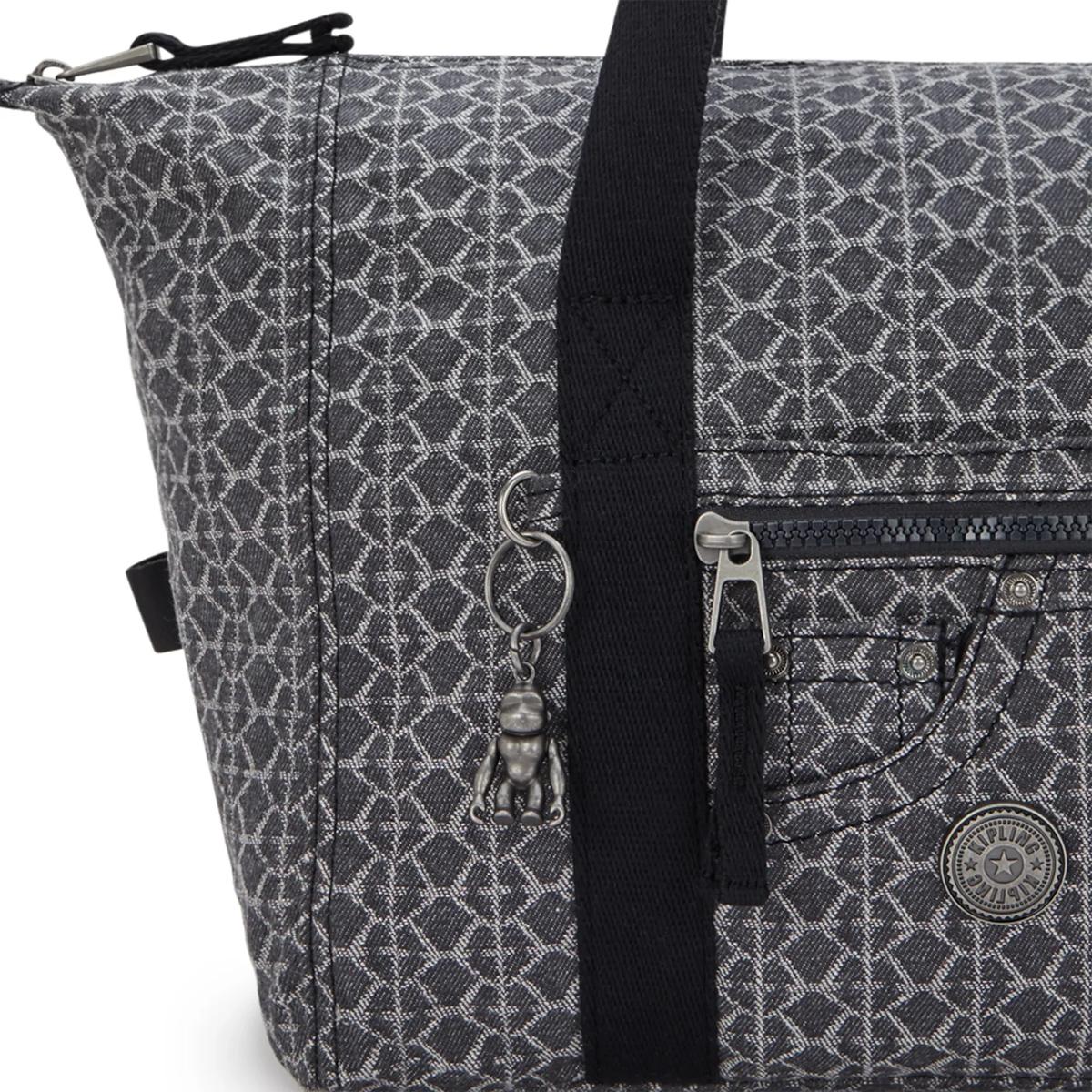 Kipling Borsa a spalla Casual Art Grey Denim Jacquard - 4