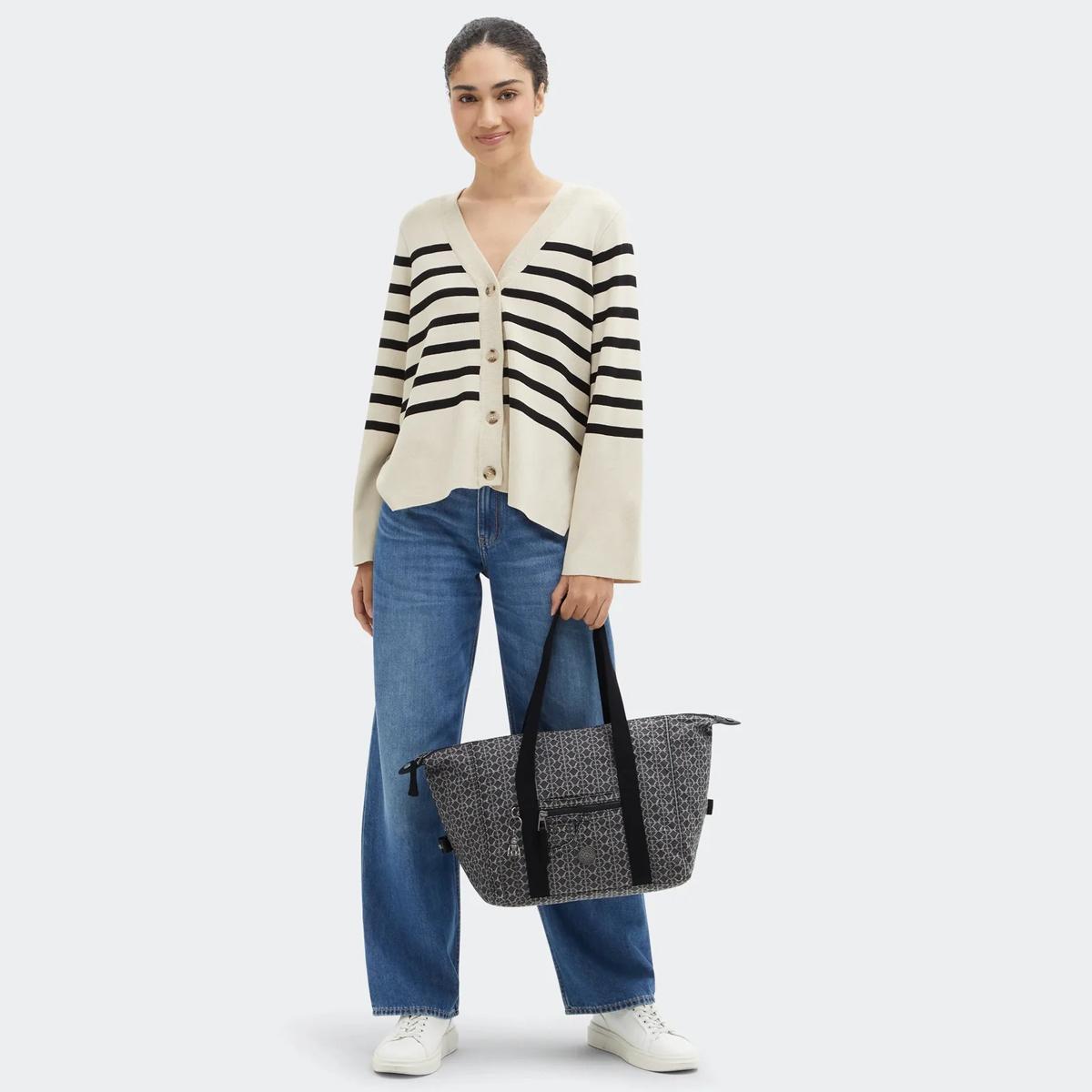 Kipling Borsa a spalla Casual Art Grey Denim Jacquard - 6