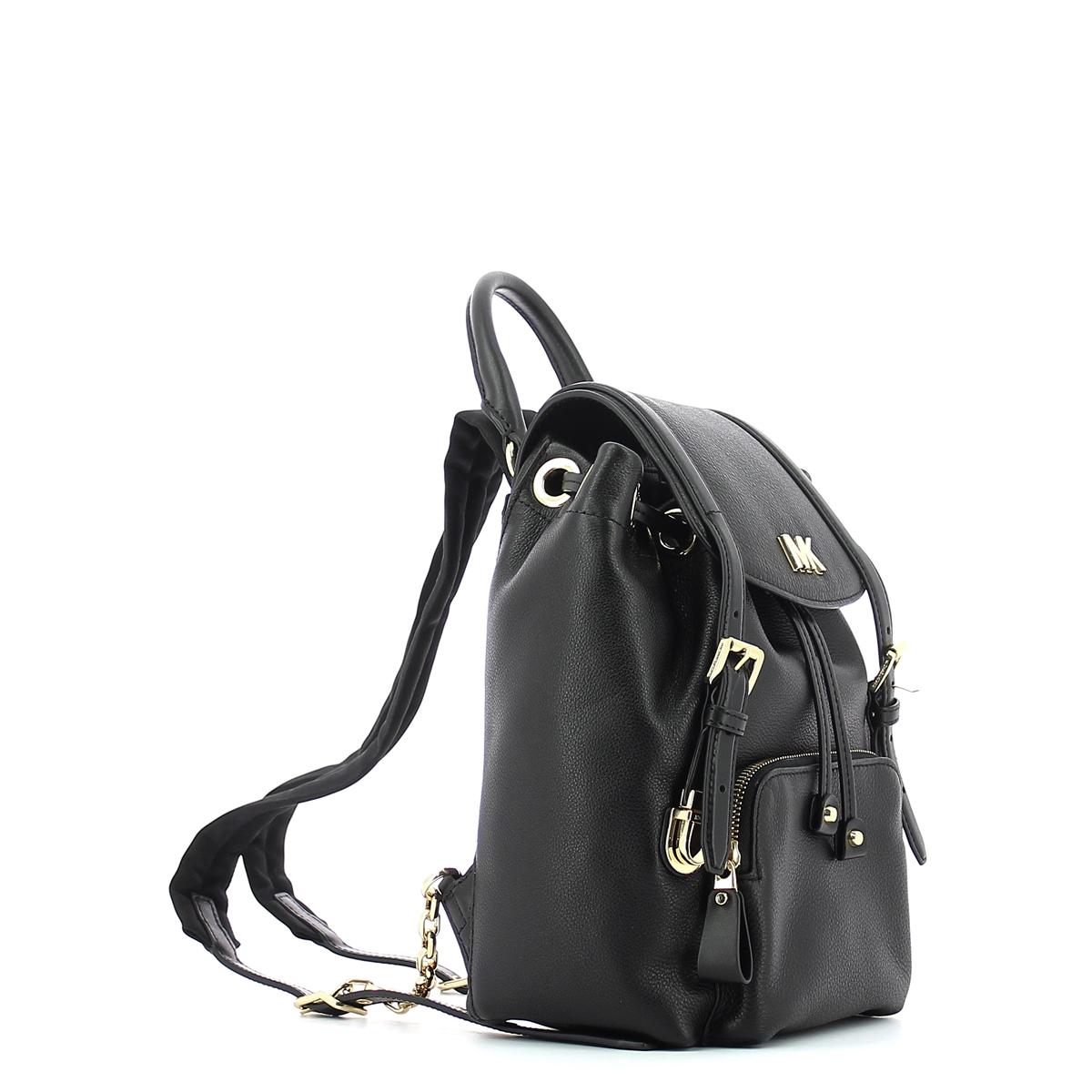 Beacon Small Leather Backpack-BLACK-UN