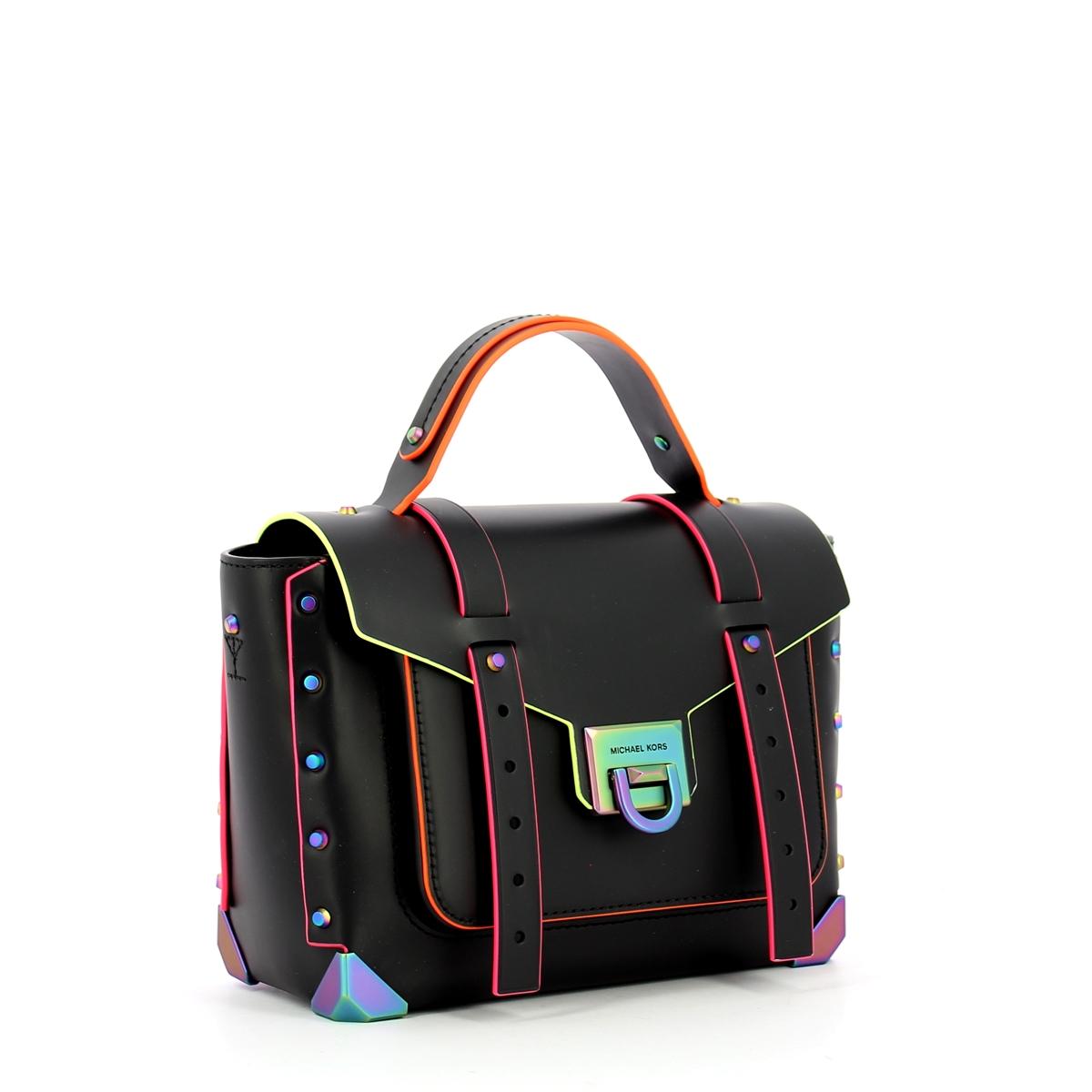 Michael Kors Manhattan Contrast-Trim Medium Satchel - 2