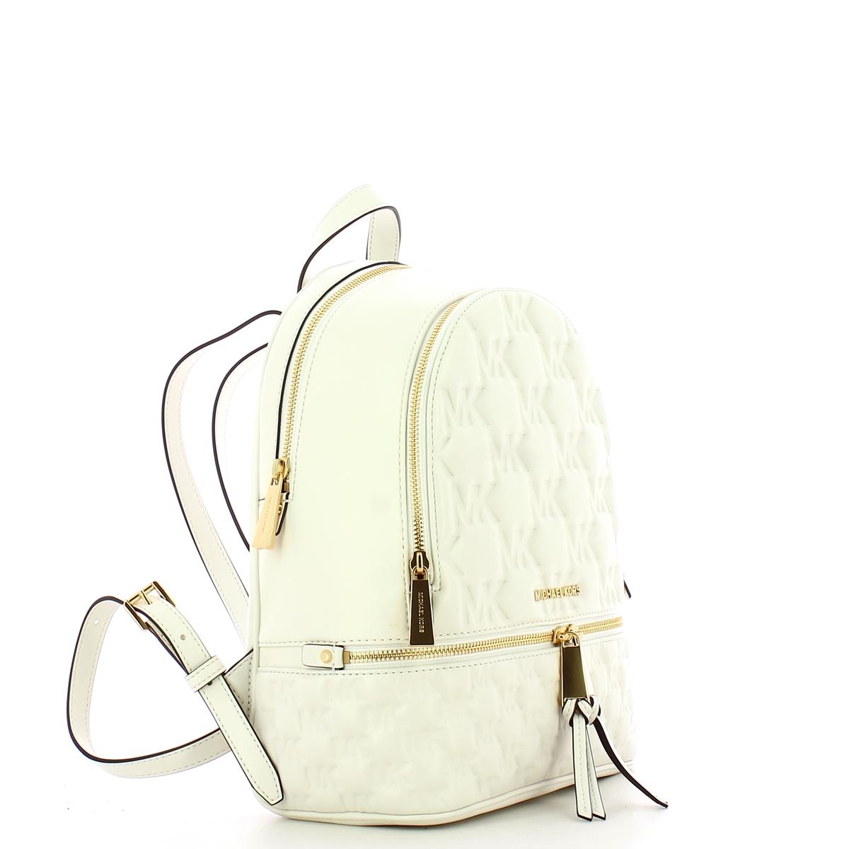 Michael Kors Zaino Rhea Medium Optic White Logo Embossed - 2