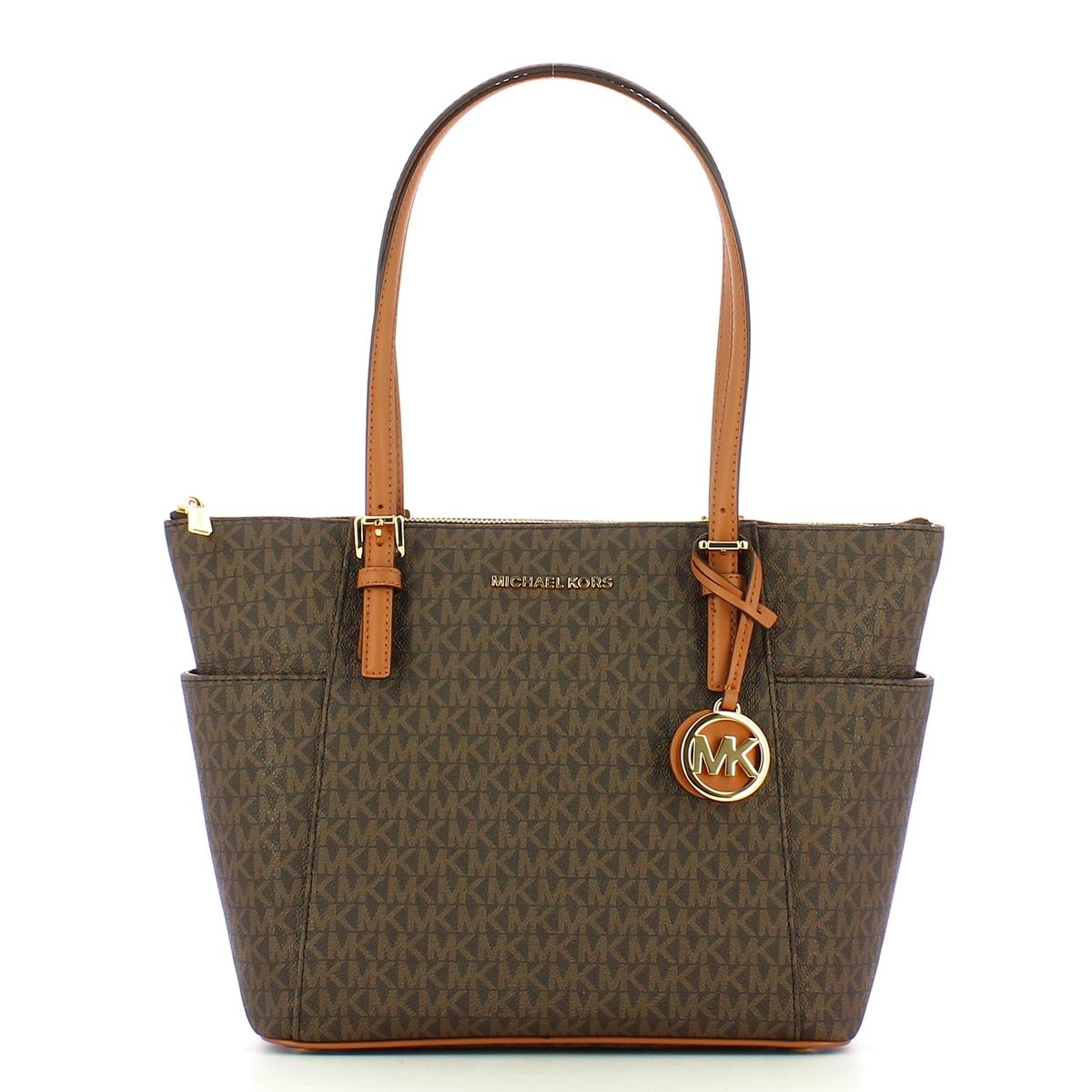Michael Kors Borsa a spalla Jet Set logata Bronzo Acorn - 1