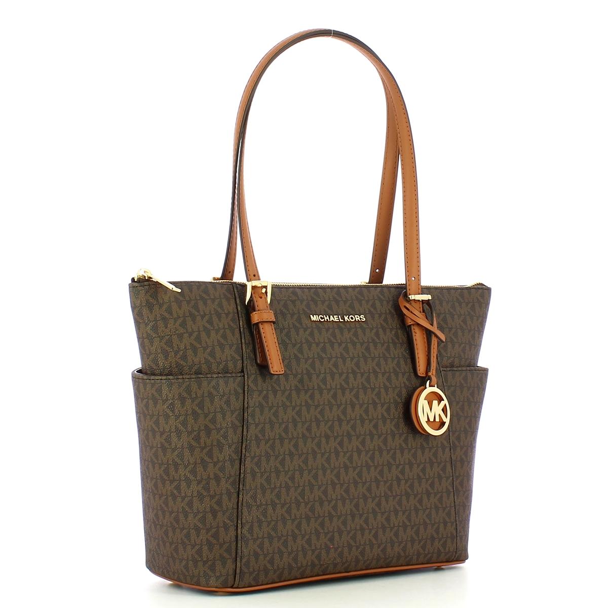 Michael Kors Borsa a spalla Jet Set logata Bronzo Acorn - 2