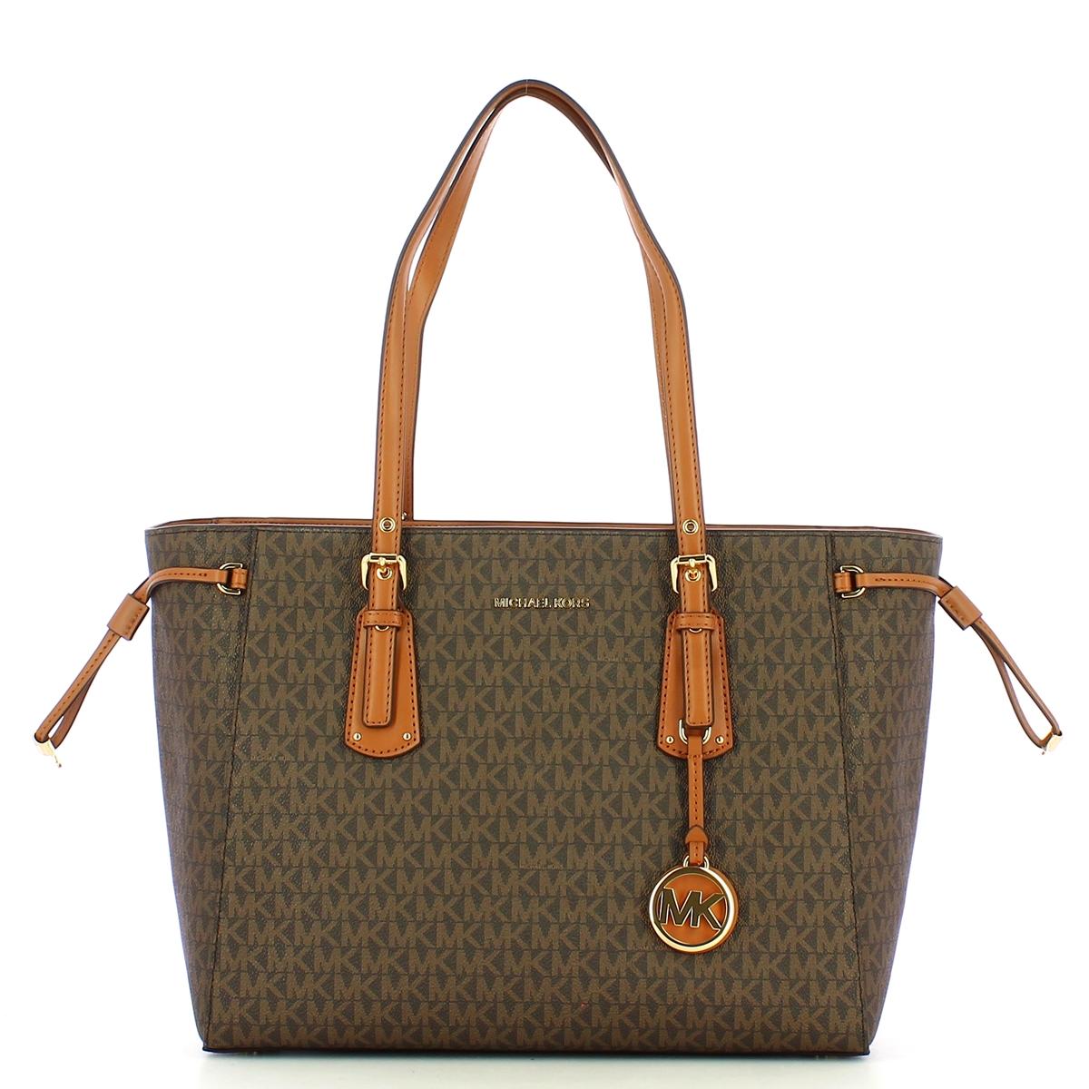Michael Kors Borsa a spalla Voyager Medium logata Brown - 1