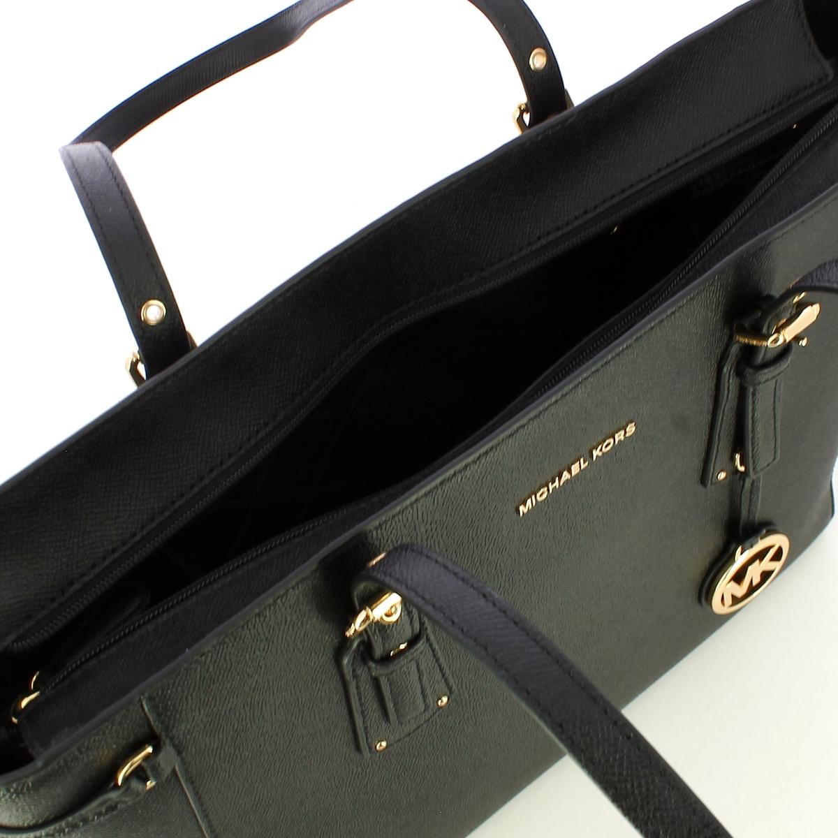 Michael Kors Borsa a spalla Voyager Medium Gold Black - 4