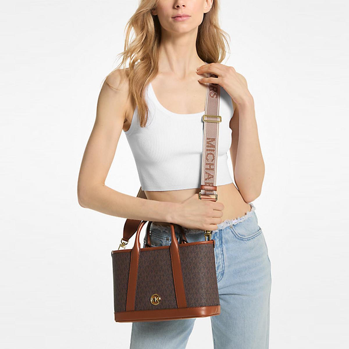 Michael Kors Borsa a mano Luisa piccola con logo Brn/Luggage - 4