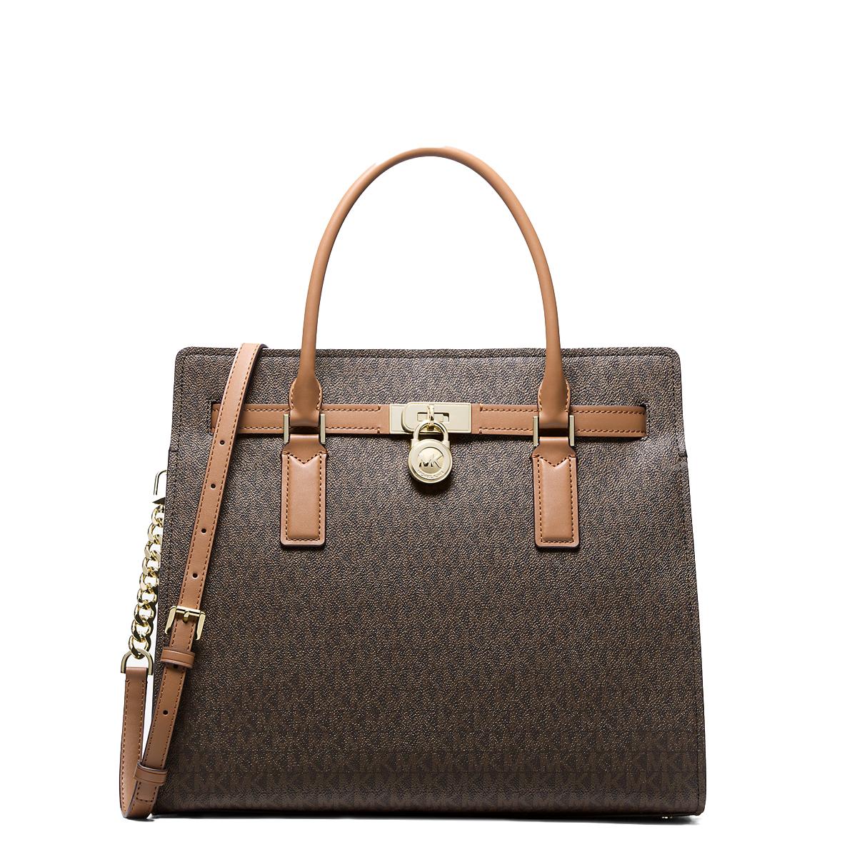 Michael Kors Borsa a mano Hamilton Moderne Large Brown Acorn - 1