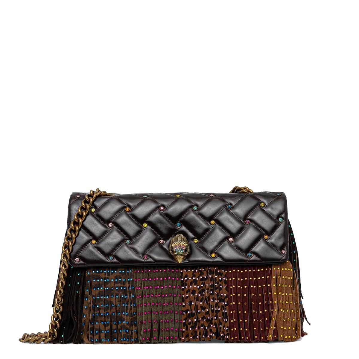 Kurt Geiger Borsa a tracolla Kensington Large Fringe Brown - 1