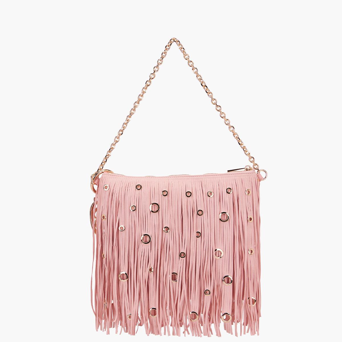 La Carrie Pochette Night Edition Fringes Pink - 3