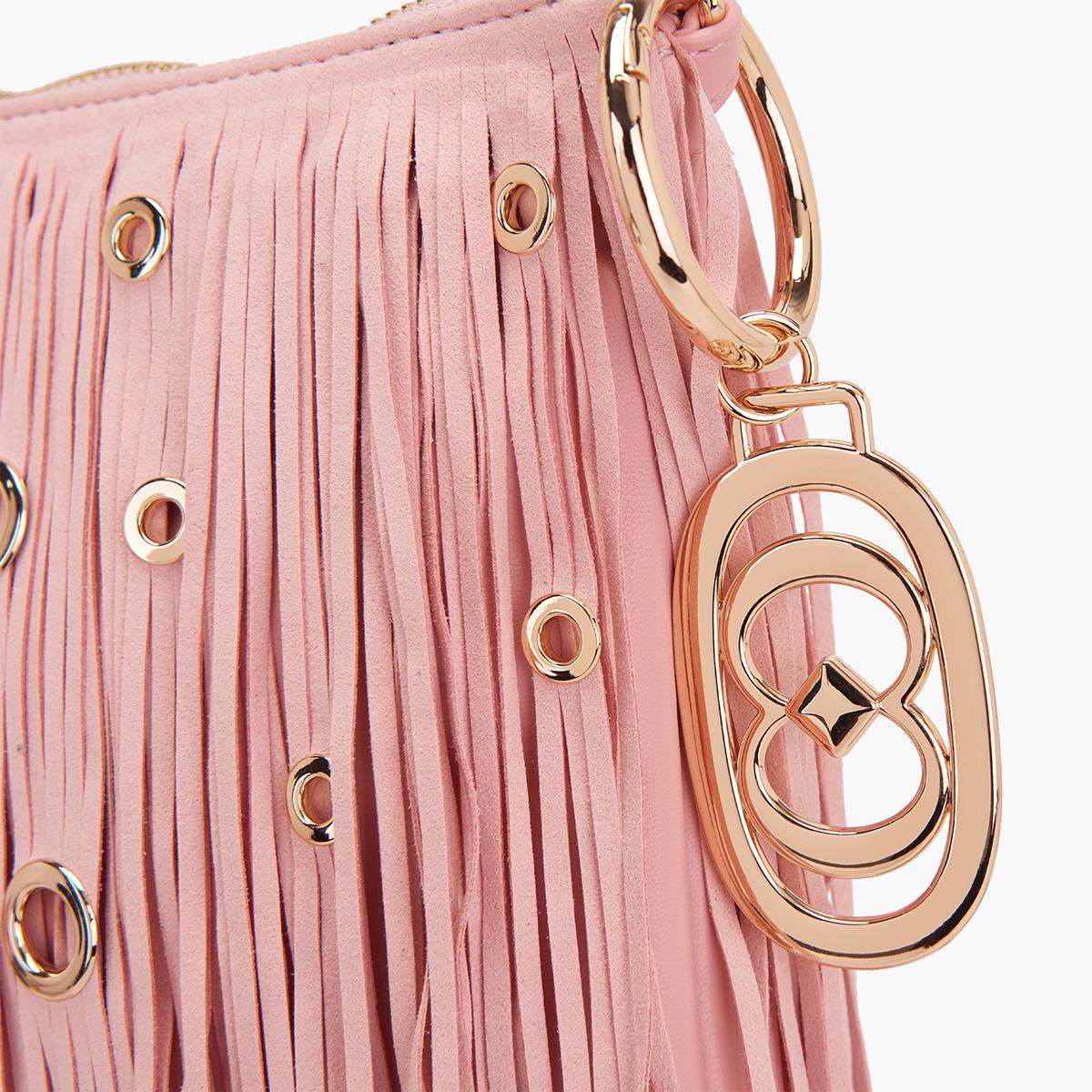 La Carrie Pochette Night Edition Fringes Pink - 4