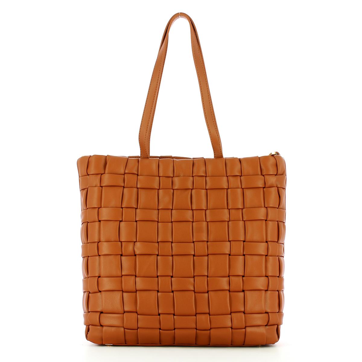 Liu Jo Shopping Bag intrecciata ecosostenibile Caramello - 3