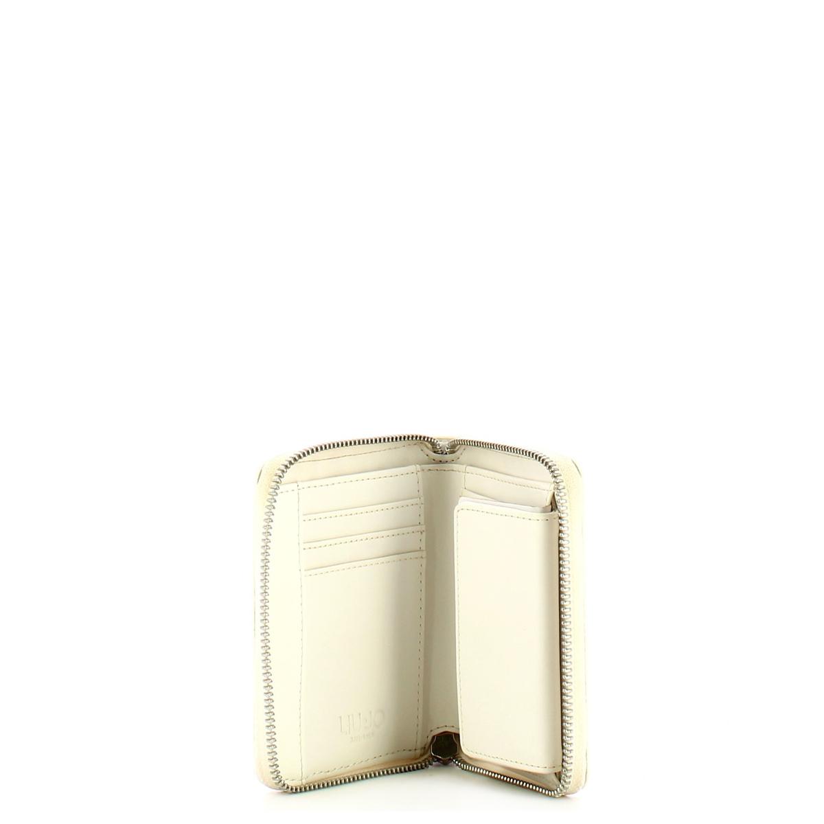 Liu Jo Portafoglio Piccolo Ecosostenibile Zip Around Off White - 3
