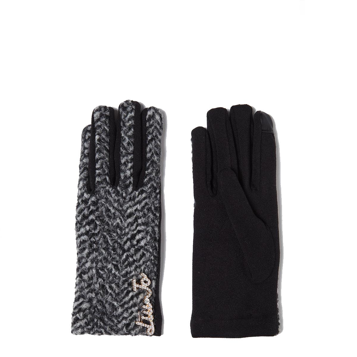 Liu Jo Guanti con spilla Bianco Nero - 1