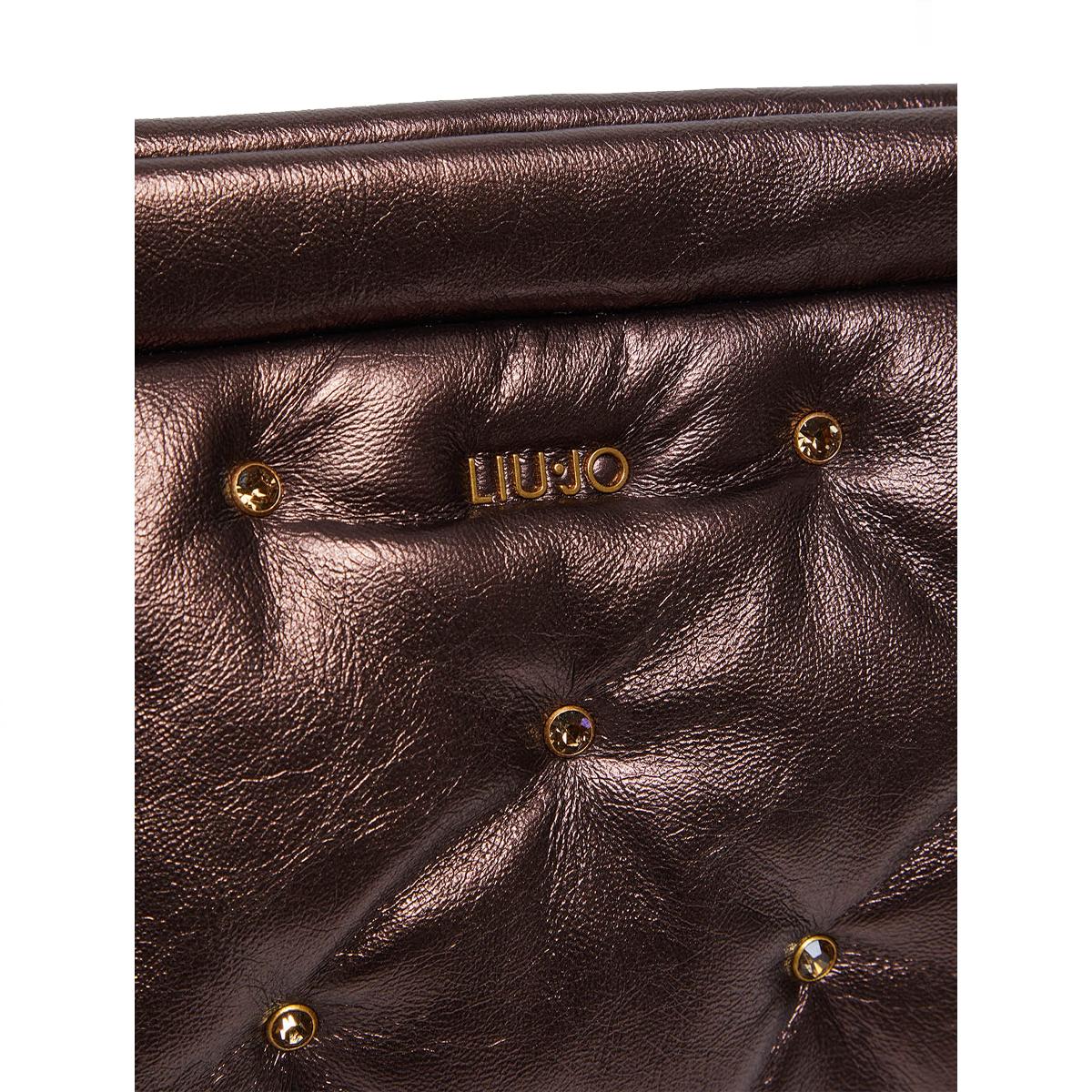 Liu Jo Pochette Glossy con strass Brown Stone Met. - 5