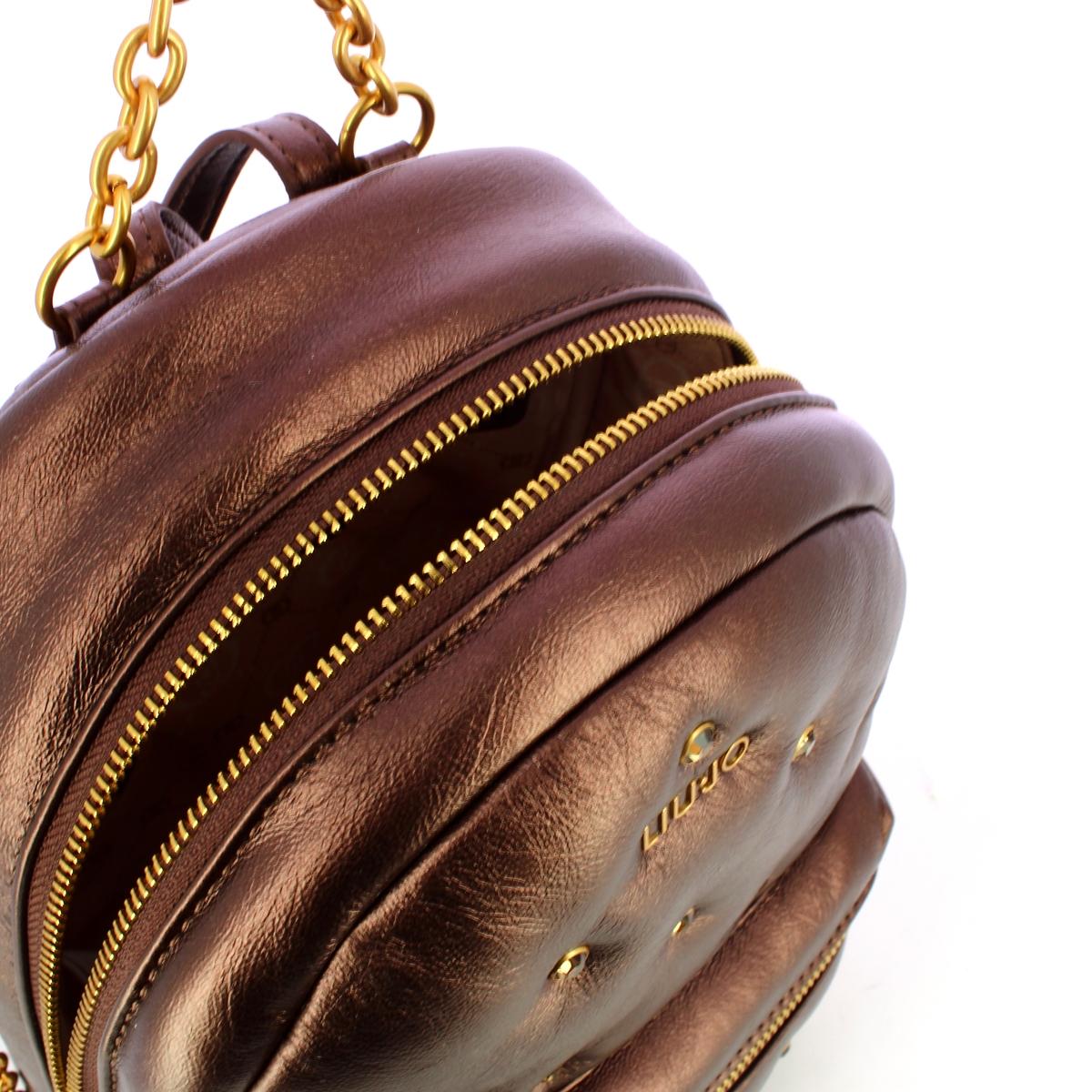 Liu Jo Zainetto Glossy con strass Brown Stone Met. - 4