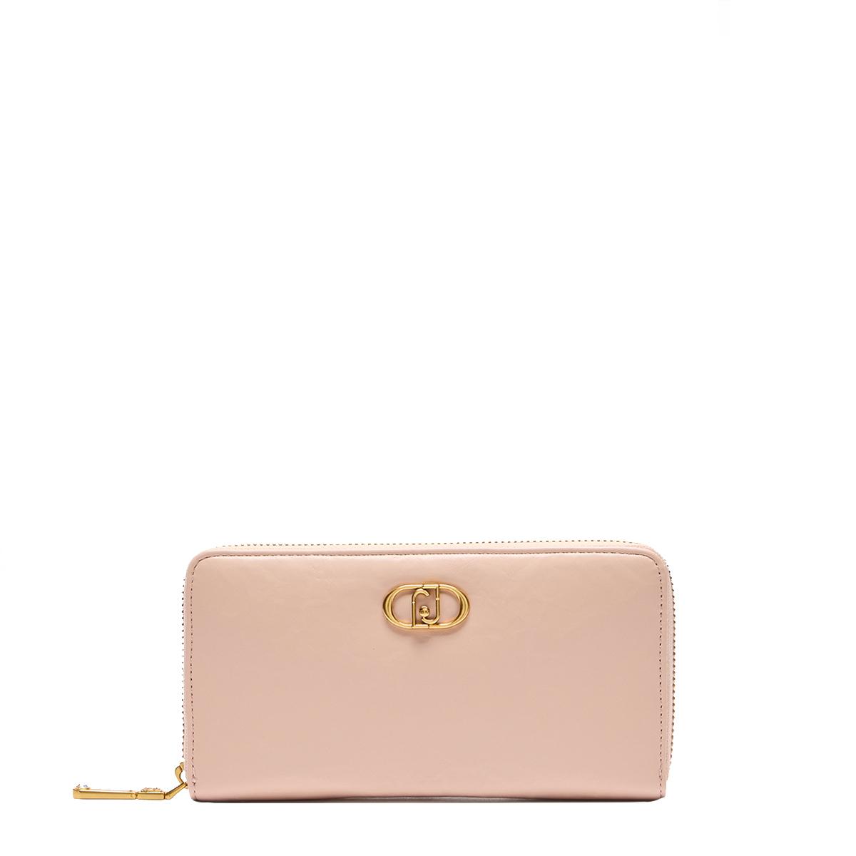 Liu Jo Portafoglio grande Zip Around con Logo Cipria - 1
