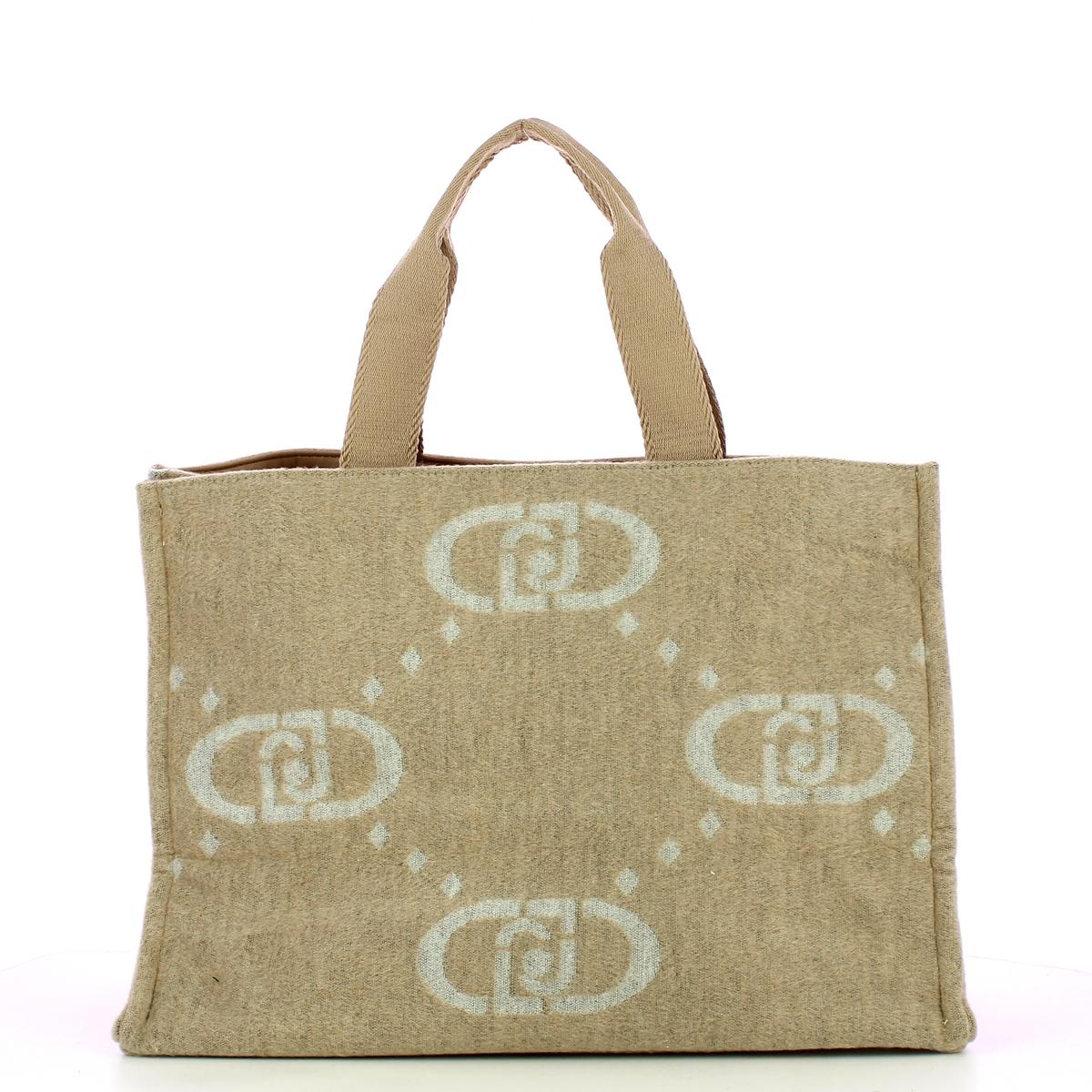 Liu Jo Shopping bag grande in feltro Oat Milk - 3