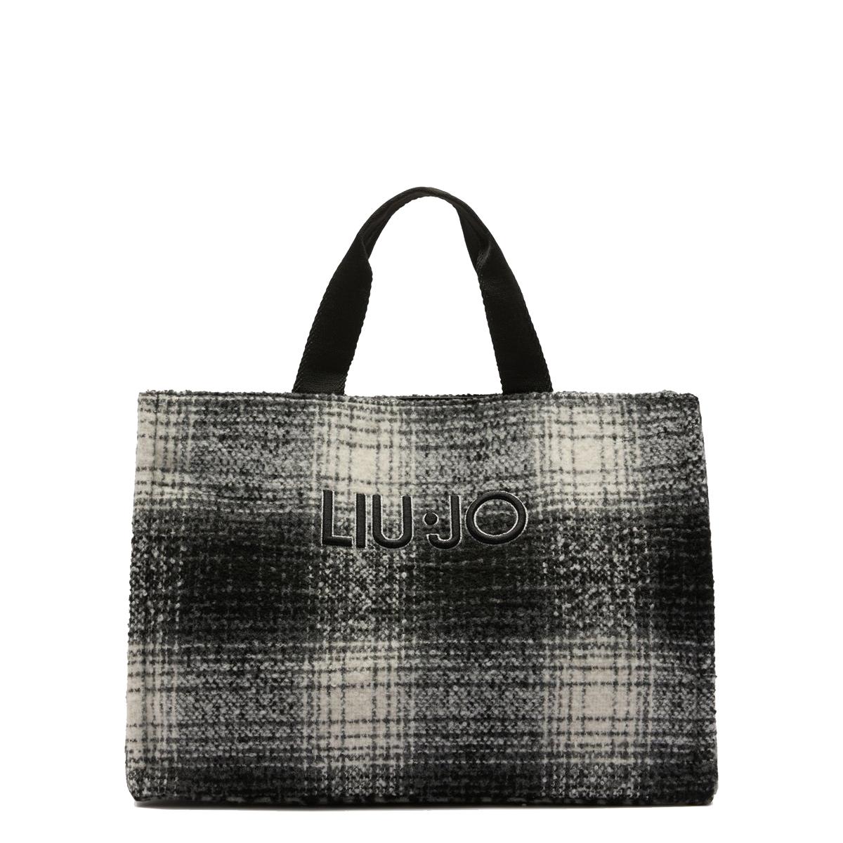 Liu Jo Shopping bag grande con logo Check Black - 1