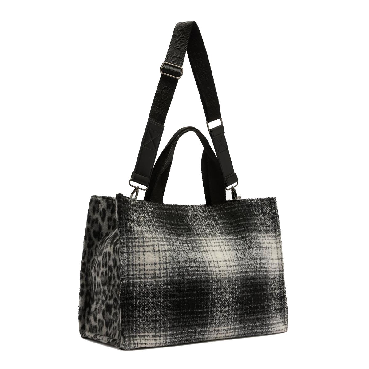 Liu Jo Shopping bag grande con logo Check Black - 3