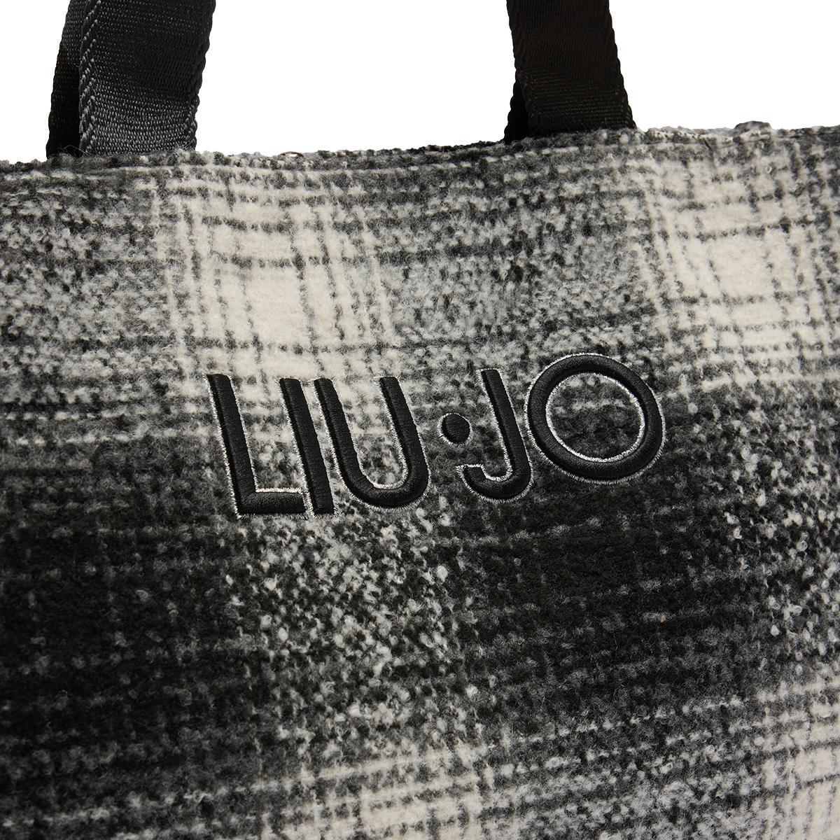 Liu Jo Shopping bag grande con logo Check Black - 4