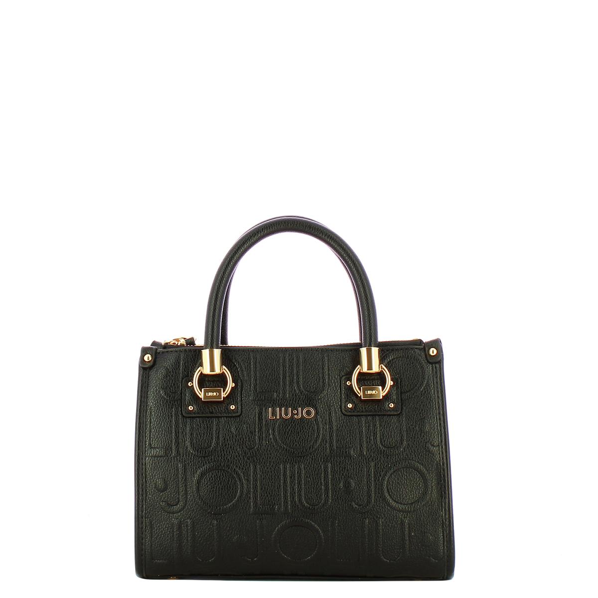 Liu Jo Borsa a mano Small Manhattan logo embossed Black - 1